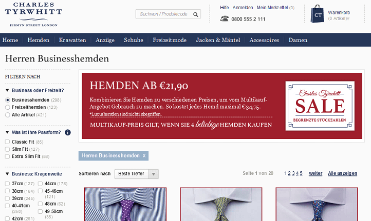 Günstige Businesshemden aus England