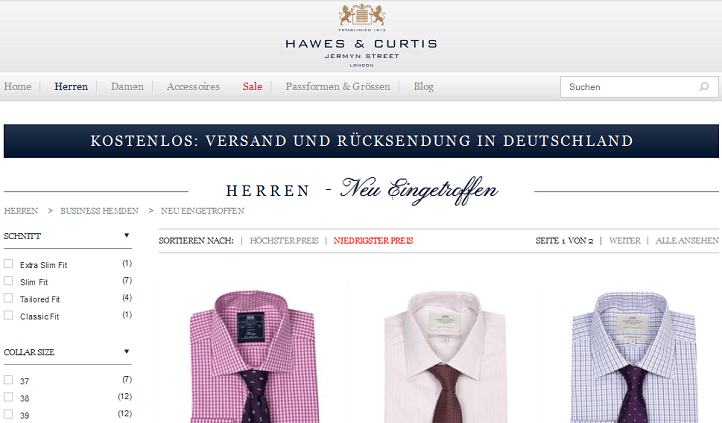 Günstige Businesshemden aus England